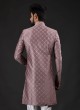 Onion Pink & White Indowestern For Mens