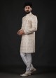 Designer Golden Cream Indowestern For Men