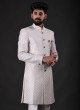 Readymade Light Pink Embroidered Indowestern For Men