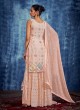 Peach Georgette Designer Palazzo Suit