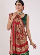 Traditional Green and Red Gharchola Saree