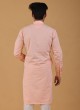 Art Silk Peach Color Kurta For Wedding