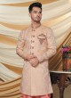 Patiyala Style Indowestern In Peach Color