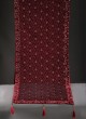 Velvet Fabric Maroon Turban, Mojari And Dupatta