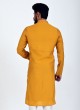 Designer Mustarad Yellow Kurta Pajama With Embroidered Work