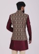 Stylish Thread Work Nehru Jacket Set For Wedding