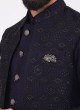 Sequins Work Art Silk Nehru Jacket Set For Men