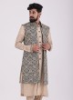 Fancy Long Nehru Jacket Set With Thread Work