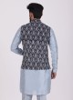 Traditional Wear Nehru Jacket Set With Thread Work