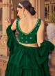 Stylish Green Chinon Lehenga Choli