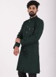 Traditional Wear Green And Black Indowestern Set