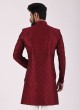 Traditional Wear Indowestern Set In Maroon Color