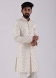 Stylish Cream Color Indowestern With Thread Work