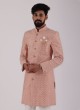 Attractive Peach Indowestern Set For Men