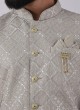 Thread Work Mens Indowestern Set For Wedding