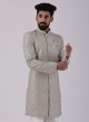 Thread Work Mens Indowestern Set For Wedding