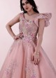 Peach Sequins Embroidered Designer Gown