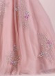 Peach Sequins Embroidered Designer Gown