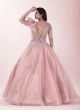 Peach Sequins Embroidered Designer Gown