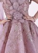 Stunning Onion Pink Applique Work Gown