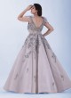 Grey Party Wear Designer Gown with Fancy Sleeves