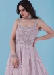 Pink Designer Embroidered Net Gown