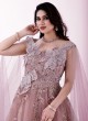 Onion Pink Embroidered Designer Gown
