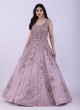 Onion Pink Heavy Embroidered Silk Gown