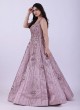 Onion Pink Heavy Embroidered Silk Gown