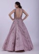 Onion Pink Heavy Embroidered Silk Gown