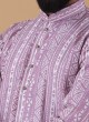 Printed Onion Pink Mens Kurta Pajama