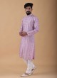 Printed Onion Pink Mens Kurta Pajama