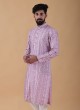 Printed Onion Pink Mens Kurta Pajama