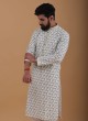 Sequins Work Printed Kurta Pajama For Wedding