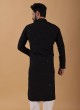 Art Silk Kurta Pajama In Black Color