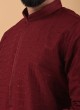 Wedding Wear Maroon Color Kurta Pajama