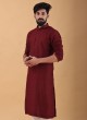 Wedding Wear Maroon Color Kurta Pajama