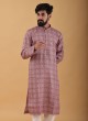 Onion Pink Printed Silk Kurta Pajama