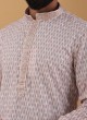 Designer Peach Color Kurta Pajama For Men