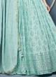 Turquoise Georgette Heavy Embellished Lehenga Choli