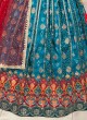 Sky Blue Designer Silk Lehenga Choli