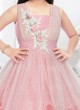 Light Pink Designer Gown With Patch Work