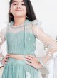 Designer Light Green And Pink Palazzo Suit With Koti