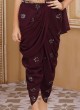 Stylish Dhoti Style Indowestern Dress In Wine