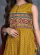 Gorgeous Yellow And Maroon Readymade Palazzo Suit