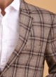 Tweed Khaki Color Checks Blazer For Men