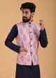 Onion Pink Floral Motifs Nehru Jacket