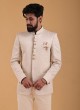 Cream Color Jodhpuri Suit In Art Silk