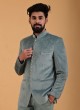 Velvet Jodhpuri Suit In Pista Green Color