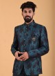 Rama Color Jodhpuri Suit In Silk Fabric